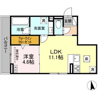 ノクターン内山【103号室】の間取り