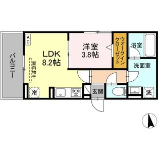 ノクターン内山【201号室】の間取り