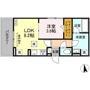 ノクターン内山【101号室】の間取り
