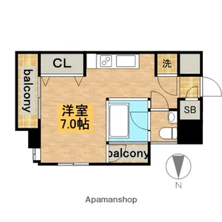 1Rの間取り画像