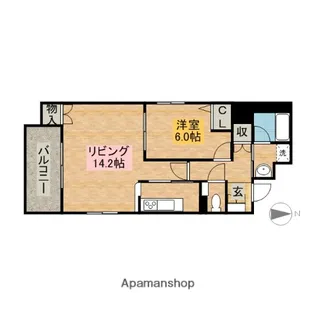 CASA BIANCA【5階】の間取り