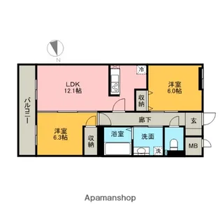 GRANDUKE松原【2階】の間取り