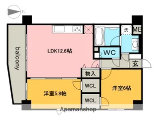 アクアブルー【7階】の間取り