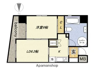 レインボーピア八熊【4階】の間取り