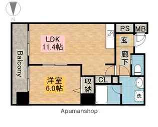 レインボーピア記念橋【8階】の間取り