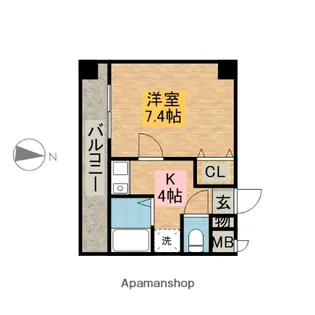 ルームⅠフジハイツ【5階】の間取り