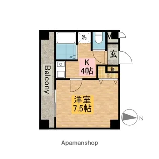 ルームⅠフジハイツ【5階】の間取り