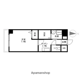 リベルテ北山【3階】の間取り