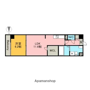 BPRレジデンス金山(旧フェリーチェ・カーサ金山)【6階】の間取り