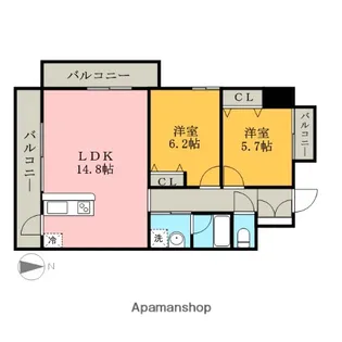 S−FORT西郊通【8階】の間取り