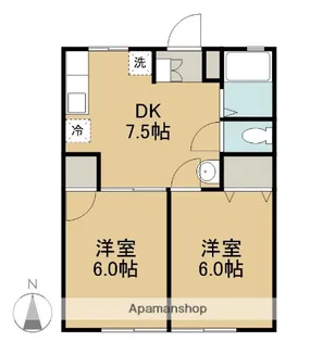 サンシティーWI【201号室】の間取り