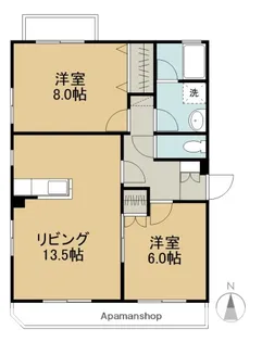 ドミール美濃川【101号室】の間取り