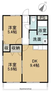 ボヌール東水代【206号室】の間取り