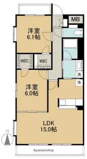クレール新知【1階】の間取り