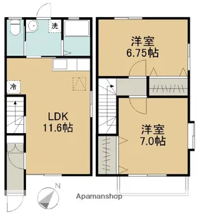 愛知県知多市八幡字森之前【テラスハウス】の間取り