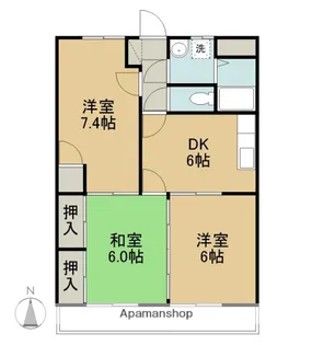 ラ・シャイン【102号室】の間取り
