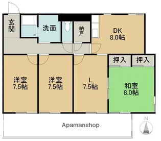 新舞子シーサイドマンション【4階】の間取り