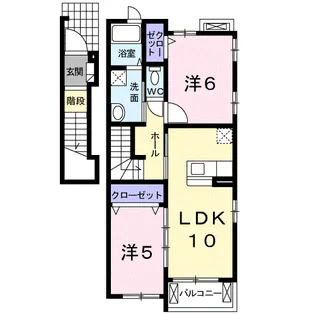 オレンジ ハウス B【2階】の間取り