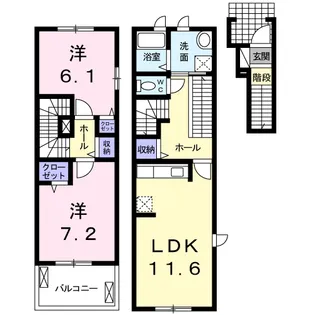 ブルック【2階】の間取り