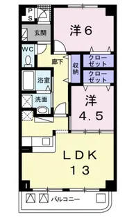 ヒルズ向イ山【2階】の間取り