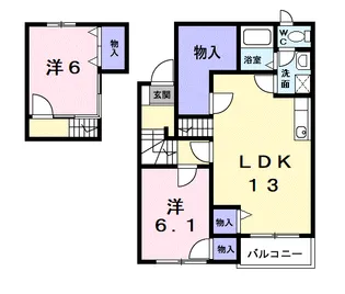 グランデカメリア山の手Ⅰ【2階】の間取り