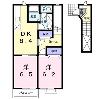 エントピア名和北C【2階】の間取り