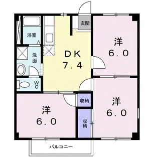 ニューシティ塩田町B【2階】の間取り