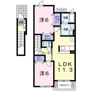 フラワ-Ⅰ【2階】の間取り