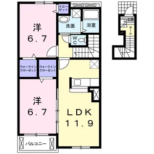 マ−ベラス新知台 B棟【2階】の間取り