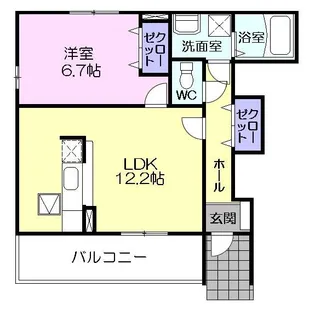クイーンズタウンE【1階】の間取り
