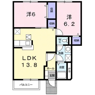エントピア名和北B【1階】の間取り
