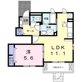 フラワー高横須賀【1階】の間取り