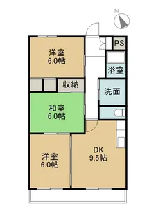 グリーンパーク新舞子【303号室】の間取り
