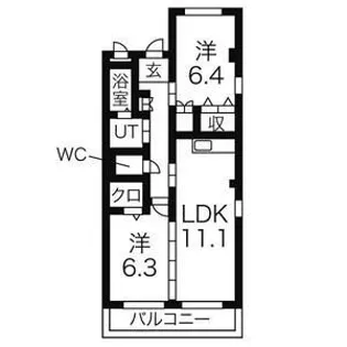 ソレイユ知多【3階】の間取り