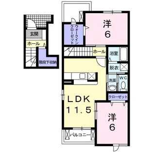 ラシ−ヌⅡ【2階】の間取り