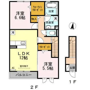 セジュール朝陽ヶ丘【2階】の間取り