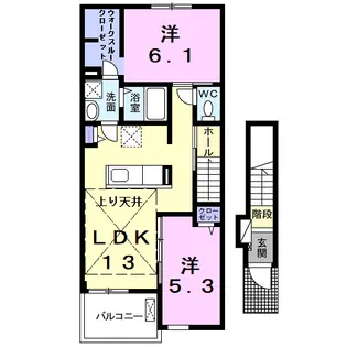 クレッセントムーン【2階】の間取り