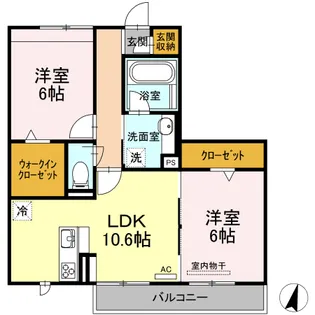 リヴェール飛香台【1階】の間取り