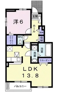 アルカディアK.K【1階】の間取り