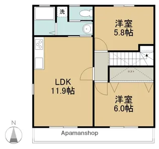 ヨーロピアンシャレー加木屋Ⅳ【421号室】の間取り