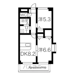 パセオ見晴Ⅰ【3A号室】の間取り