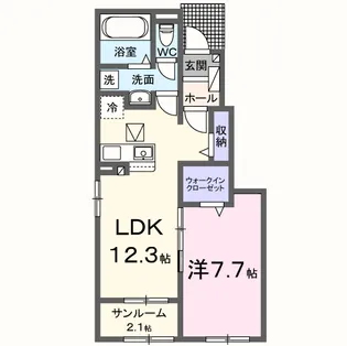 フラワーヨコスカ【1階】の間取り