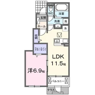 クレールA【1階】の間取り