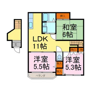 メイプルタウン小林【2階】の間取り