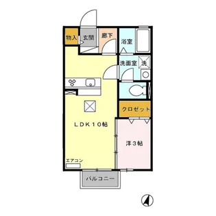 リビングタウンかじま台 D【1階】の間取り