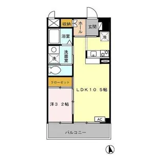 カーサコモダ新舞子 B【5階】の間取り
