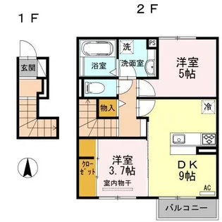 アンシャンテ憩 A棟【2階】の間取り