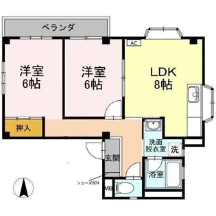 I66【301号室】の間取り