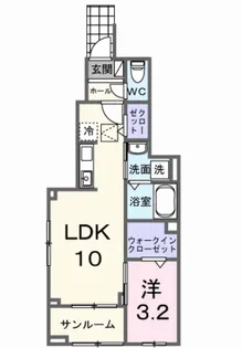 サニーコート伏見【1階】の間取り