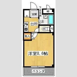 グレイス・コート樹木【102号室】の間取り